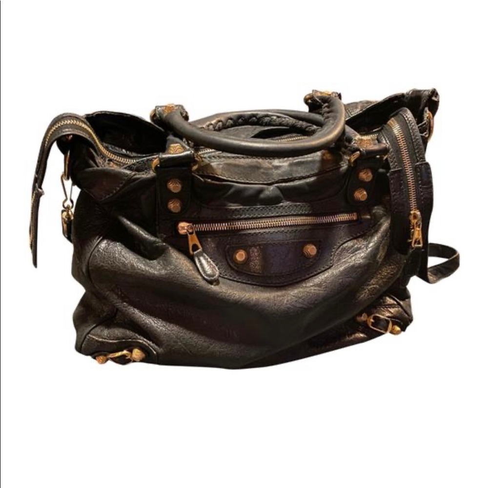 Balenciaga Classic City Black Lambskin Satchel